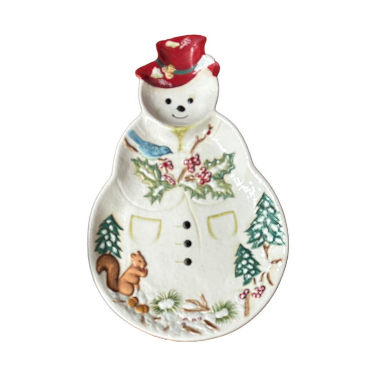TRACY PORTER Jolly Ol’ Snowy Snowman Platter Chip & Dip Cookies Candies