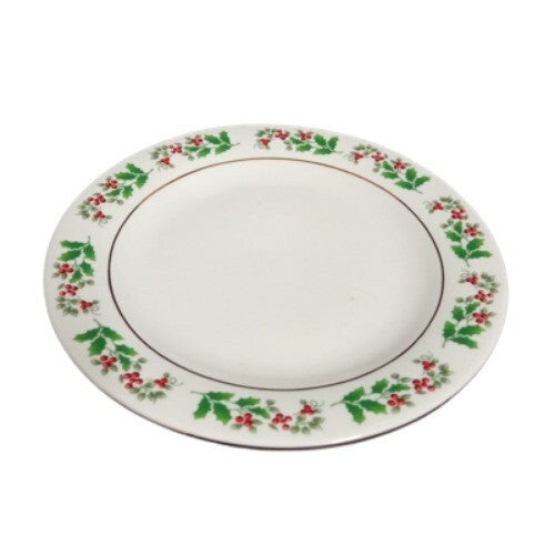 Gibson Everyday CHRISTMAS CHARM 4-Salad Plates 7" D Holly Berry Charm Dessert
