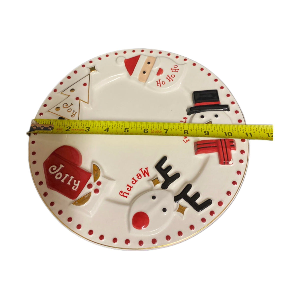 FAO Schwarz 11"D Plate Cookies for Santa Merry Christmas Holiday Dish