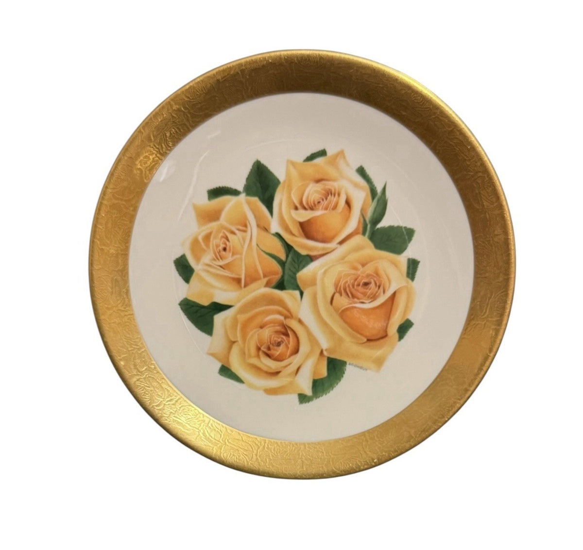 Set of 3 Heritage House Rose Collector Plates 6 5/8” Gold Rim Ltd Ed 7500
