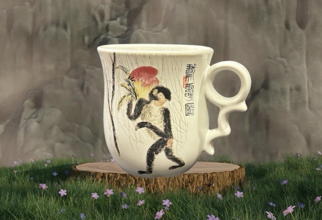 Teavana Ceramics Monkey Mug For Tea or Coffee Multicolor