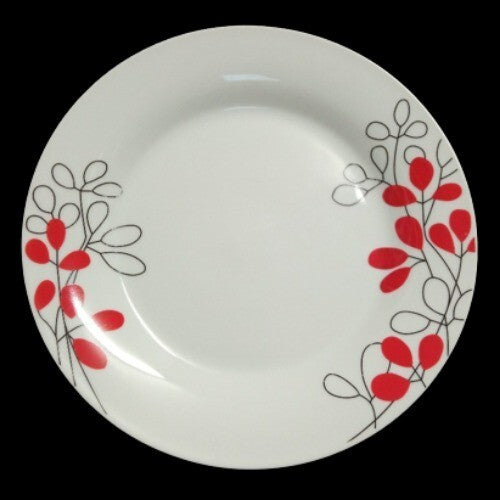 Gibson SCARLET LEAVES 4-Salad Plates 7 ½” D Floral Ceramic Dessert Dinnerware
