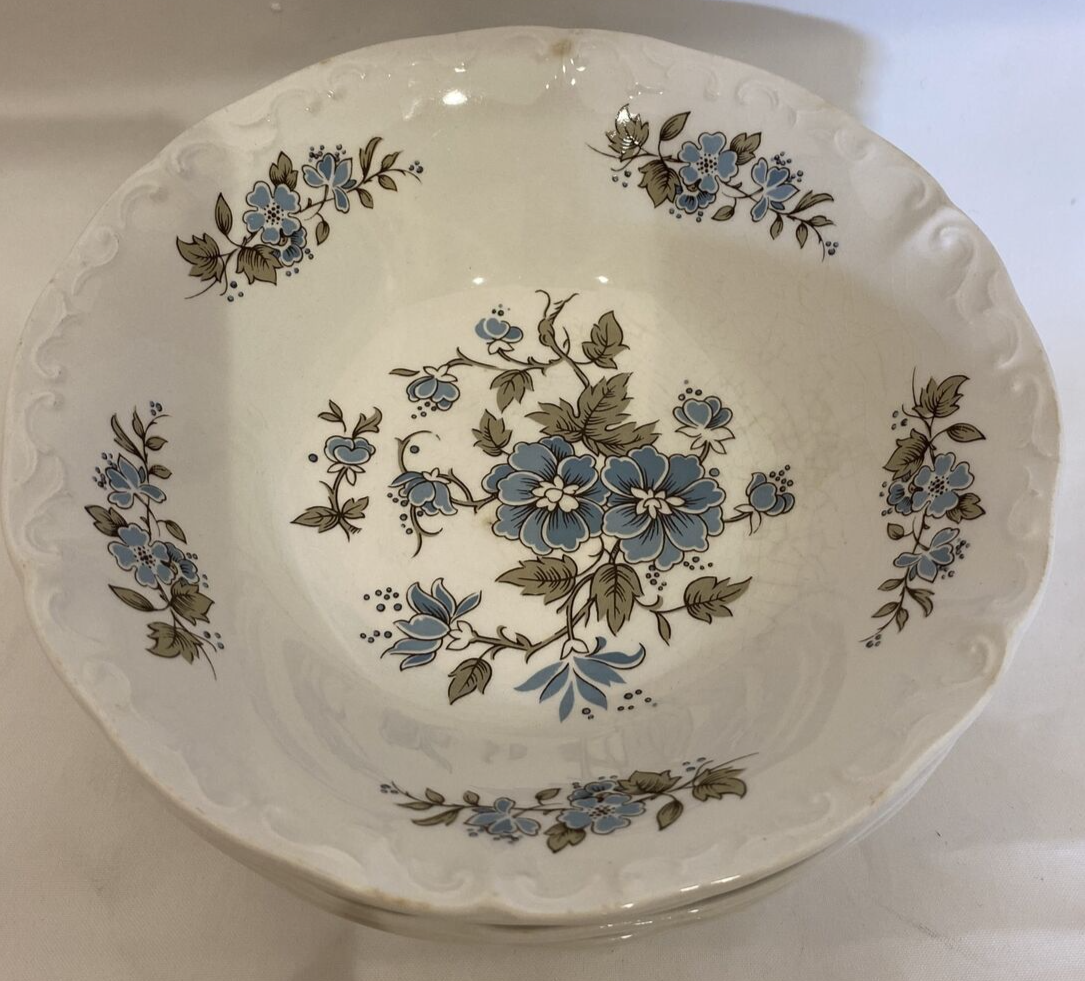 Blossomtime Staffordshire Hand Decorated Ironstone Soup Cereal Bowl England 6.5"