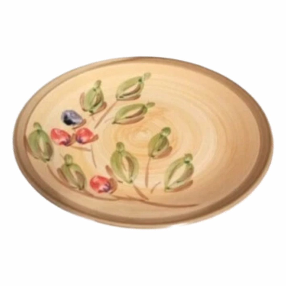 Gibson Roman Olive 4 Salad Plates 7.25” Hand Painted Yellow Olive Branch