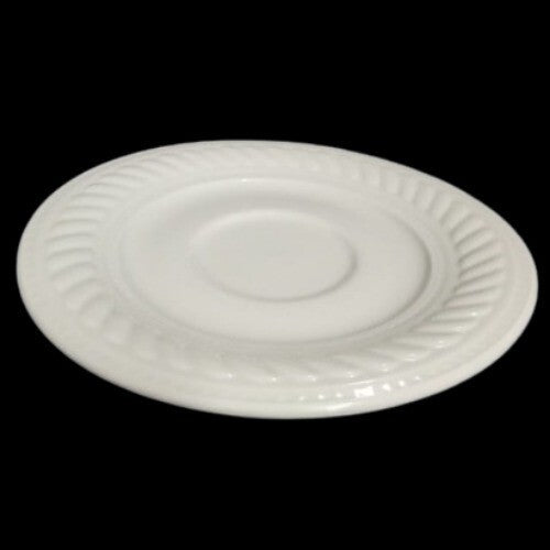 Gibson IMPERIAL BRAID Coffee Cup and Saucer 8oz  Embossed White Rope Dots