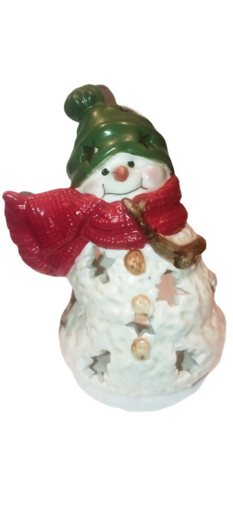 Hallmark Jan Karon Christmas Mitford Snowman Votive Tealight Candle Holder