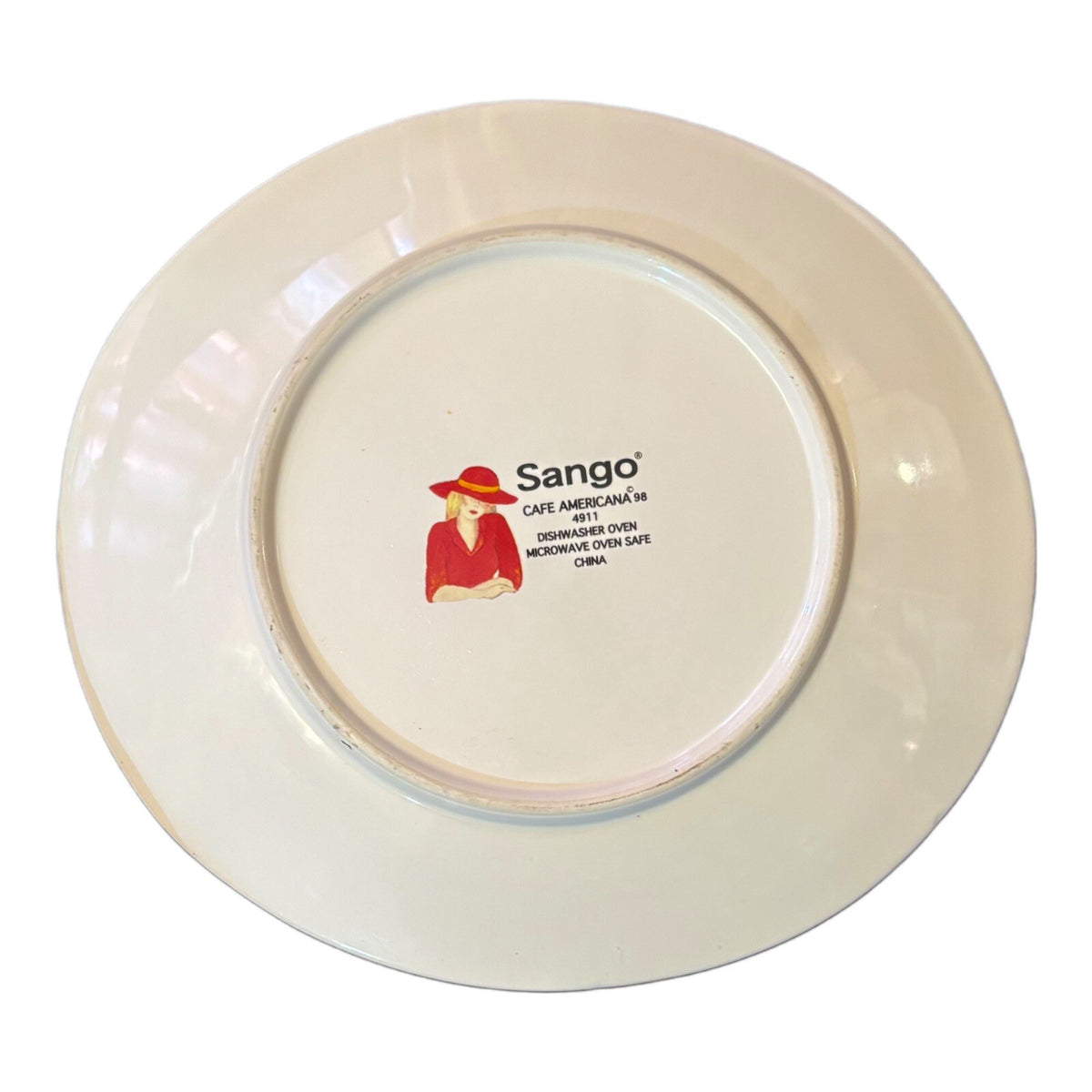 Vintage Sango CAFE AMERICANA 3-Salad Plates 4811 Oven Safe Ceramic Dessert Dish