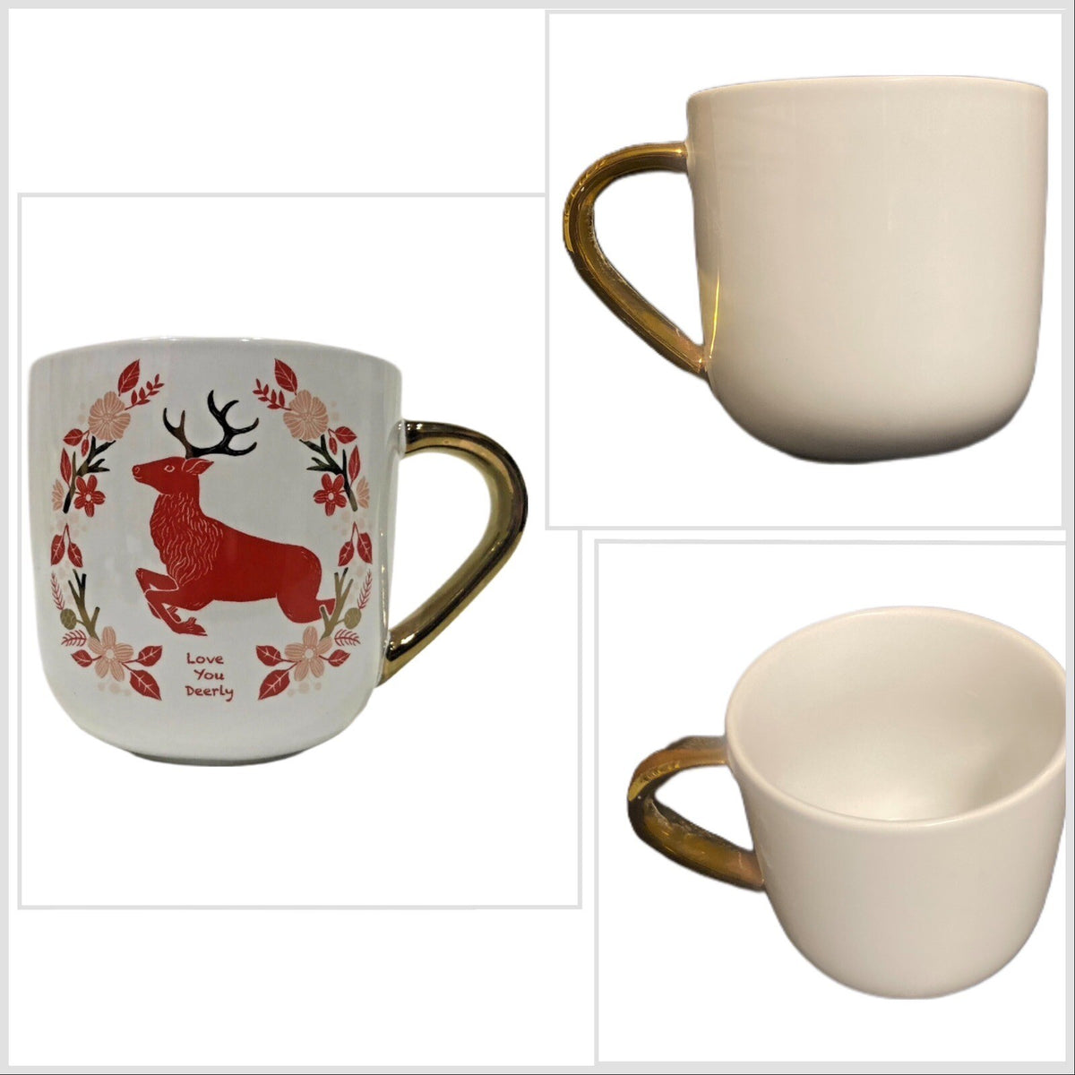 Threshold Mug I LOVE YOU DEERLY Stoneware Coffee Deer Red White Holiday Cup