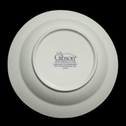 Gibson Everyday HERITAGE GOLD Rim Soup Bowl Embossed Gold Trim Embossed Leaf