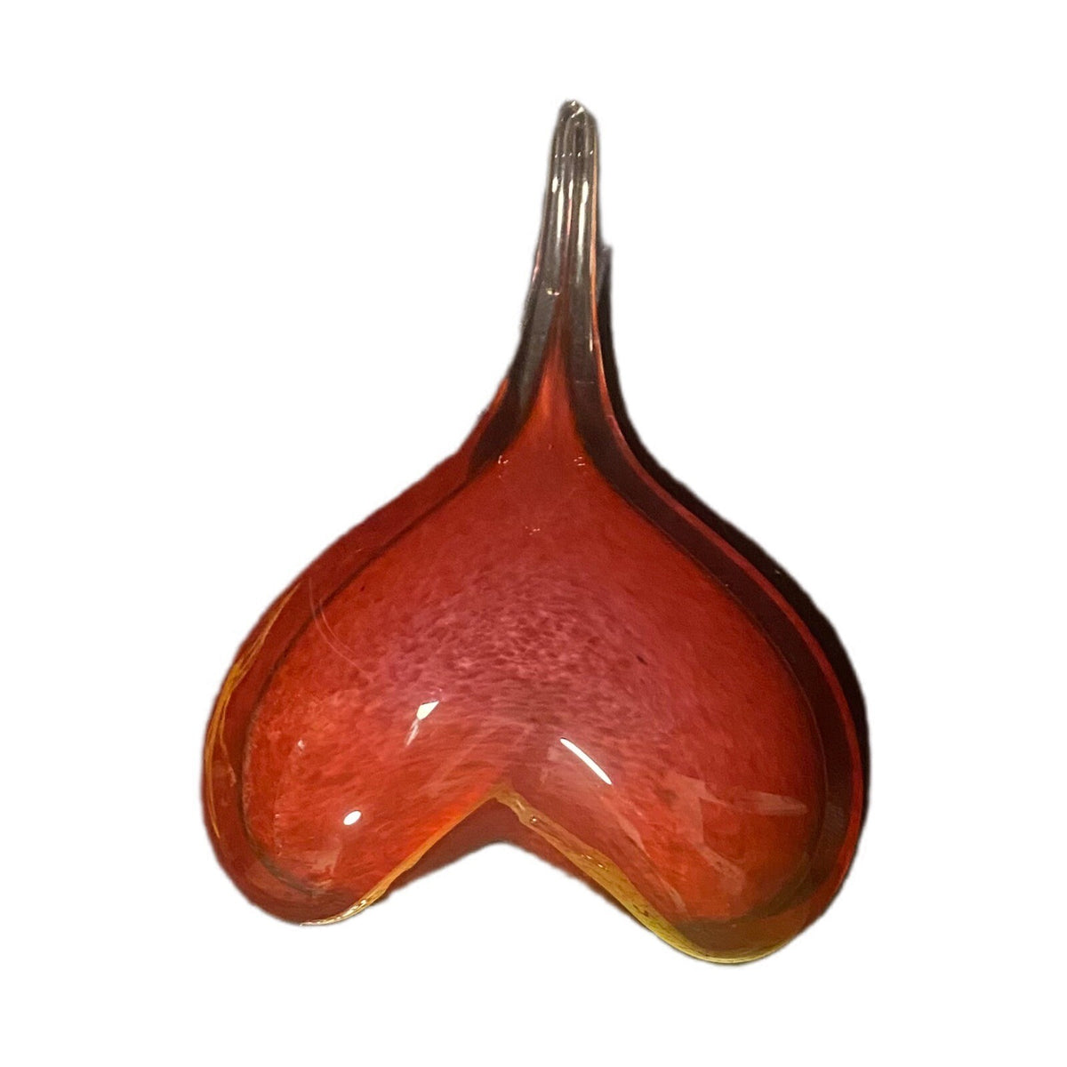 Red Heart Shaped Art Glass Hand Blown Home-Office-Tabletop Decor