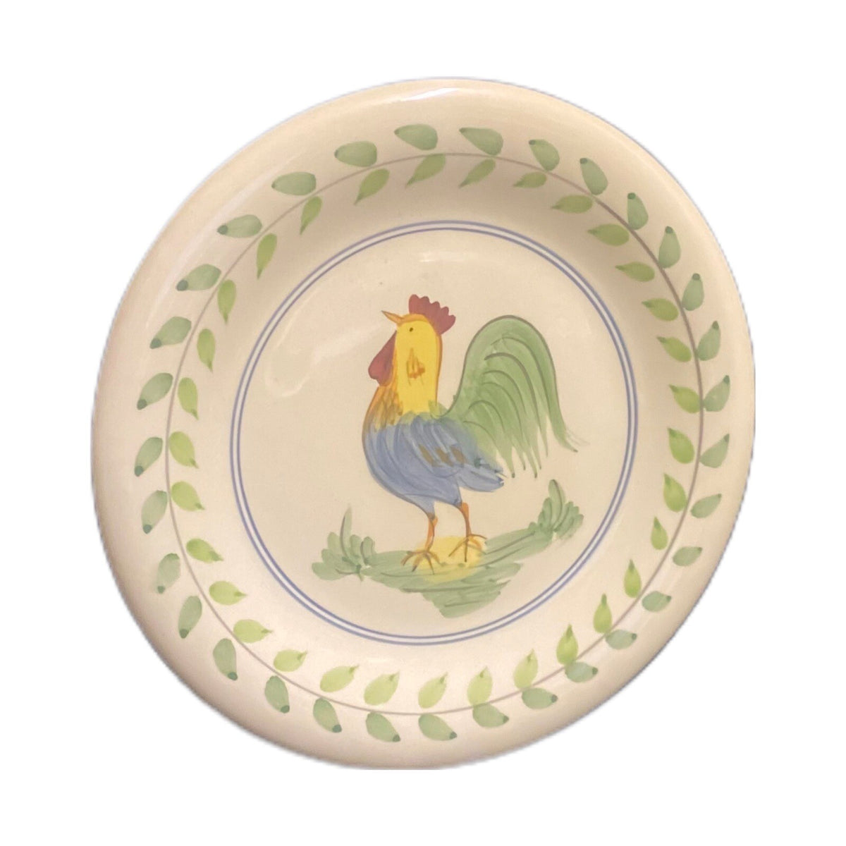World Market Rooster Salad/ Dessert Plates Set of 7 Ceramic Farmhouse 7¾”D