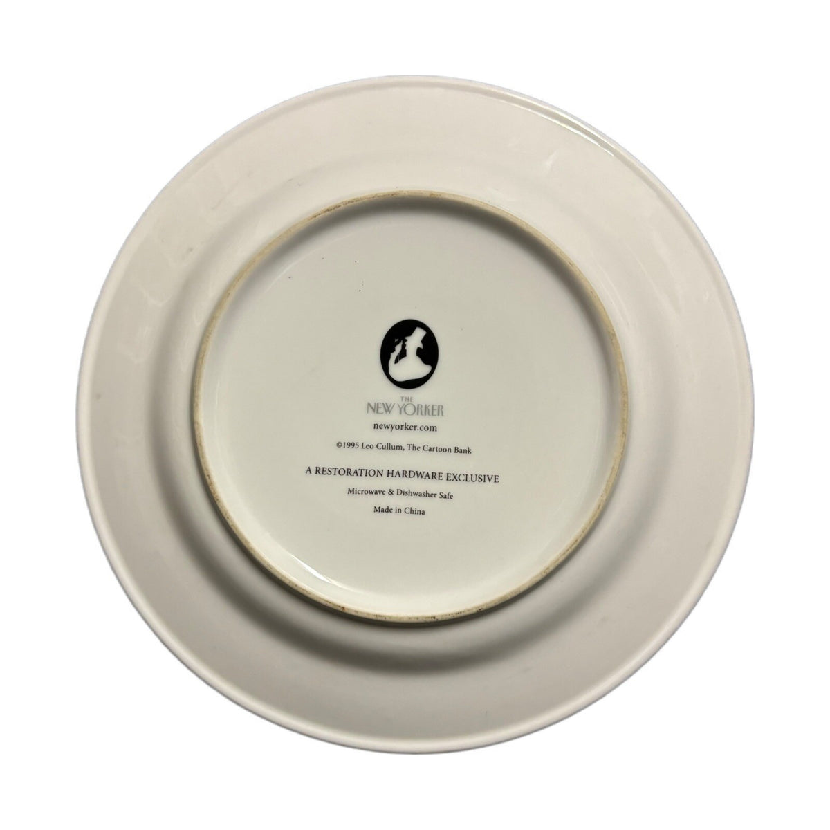 RESTORATION HARDWARE 4-Salad Plates NEW YORKER "I WANT CHARDONNAY"Appetizer 8”D
