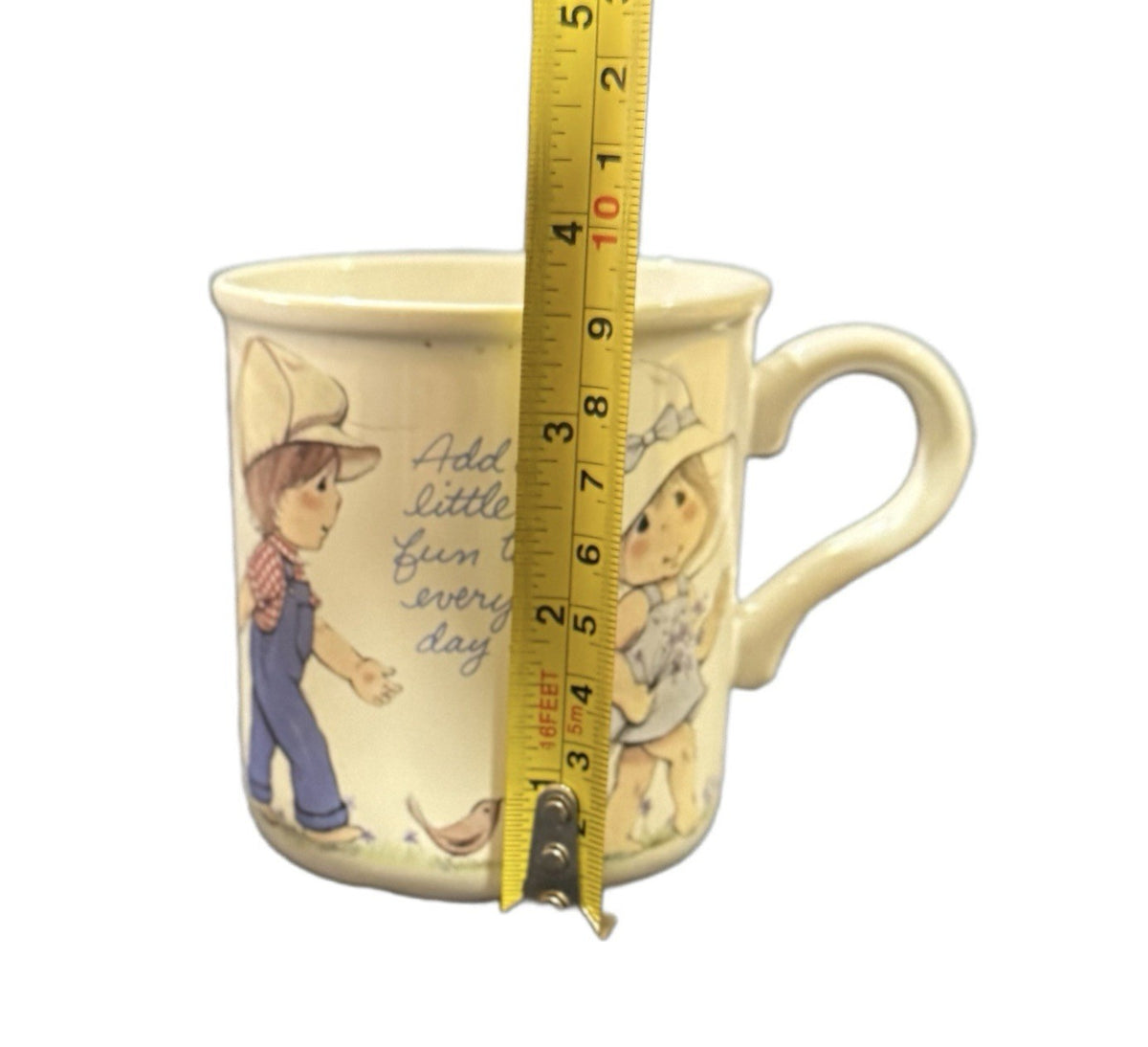 Sweet Me American Greetings Mug Wagon Bunny Girl Vintage 1984 Japan 3.5”x3.25”