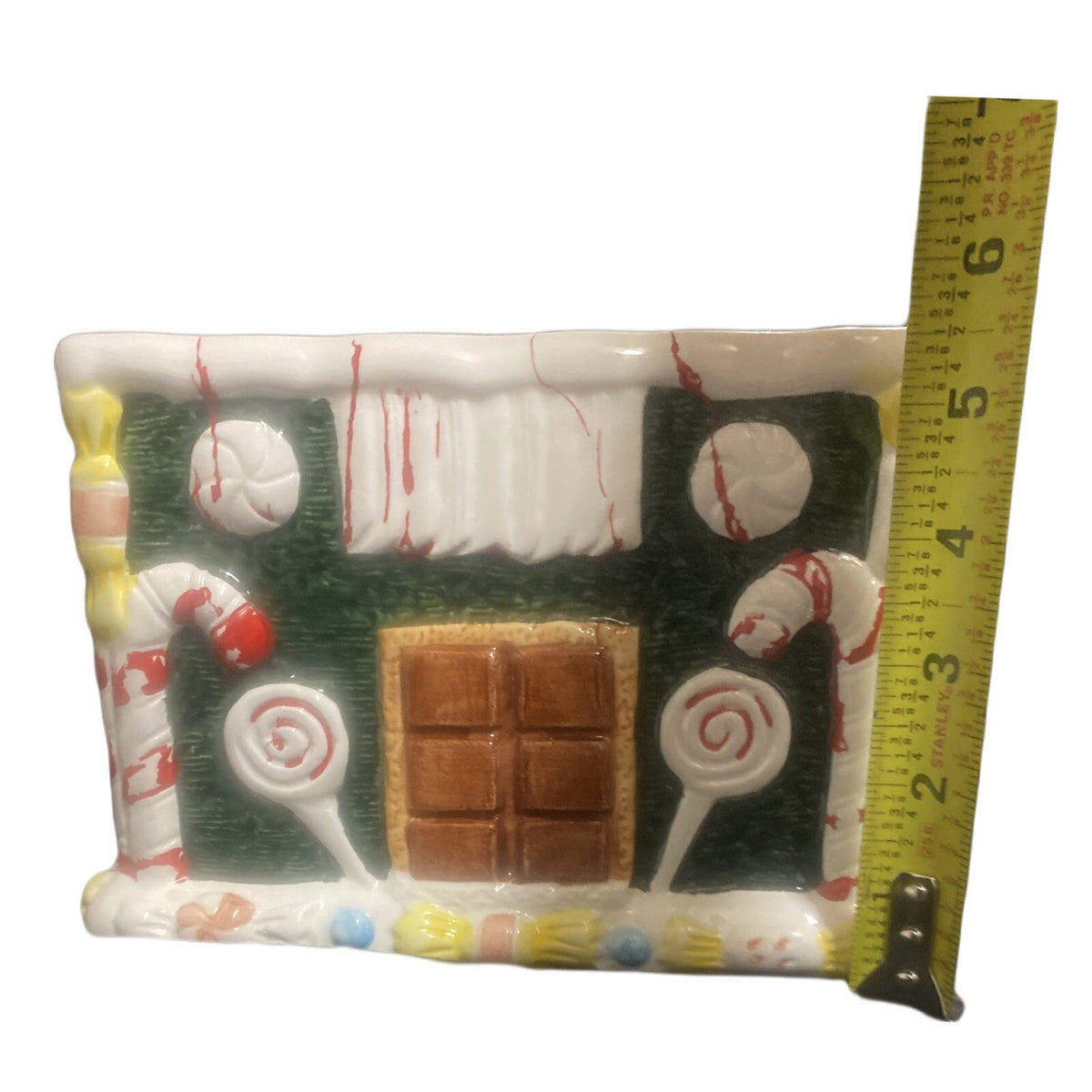 World Bazaar Gingerbread House Cookie Jar Christmas Holiday Decor 9.5” Tall