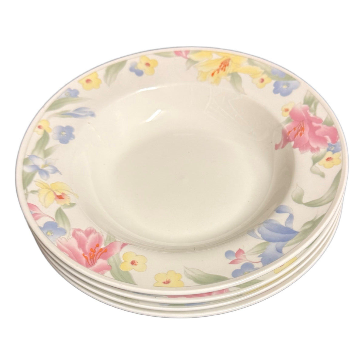 Lynns Fine China Julie  16 Pc Set Service for 4 Floral Plates Bowls Cups Vintage