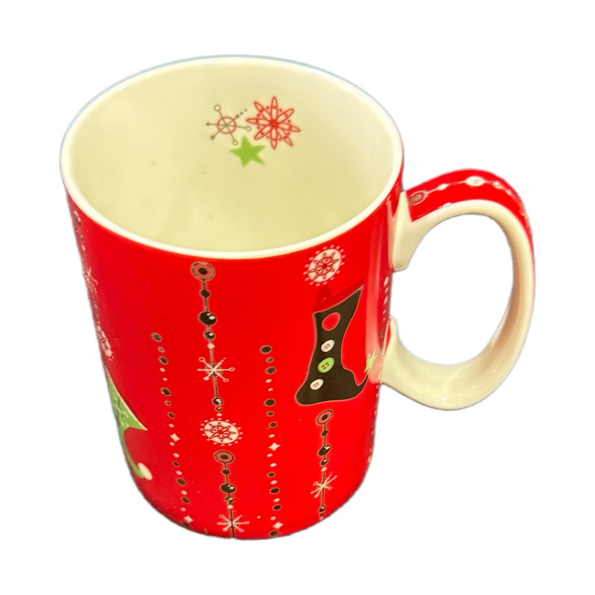 Starbucks Holiday Mug 2006 Christmas 14 oz Elf Shoe Red Snowflake Coffee Cup