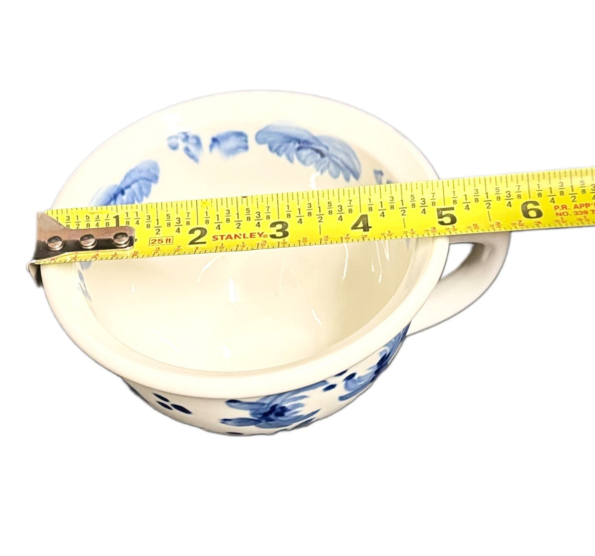Hand Painted Collection 2-Mugs Tabletops Unlimited Blue Floral Coffee Tea Cups