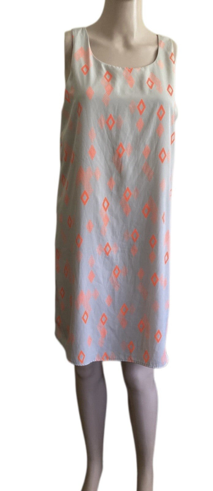 Tea N Rose Women Dress Sleeveless Scoop Neck Midi Geometric Medium RN131926