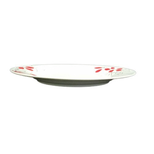 Gibson SCARLET LEAVES 4-Dinner Plates 10 ¾" Floral Ceramic