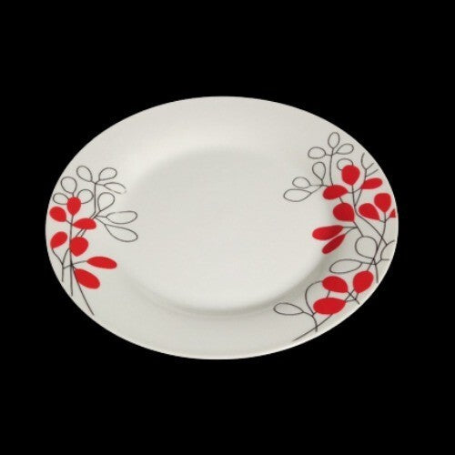 Gibson SCARLET LEAVES 4-Salad Plates 7 ½” D Floral Ceramic Dessert Dinnerware