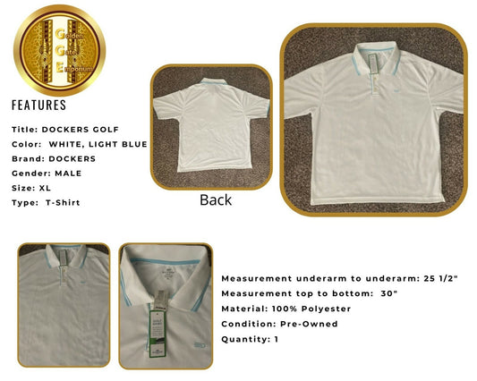 Dockers Golf T-Shirt — White, Men's XL
