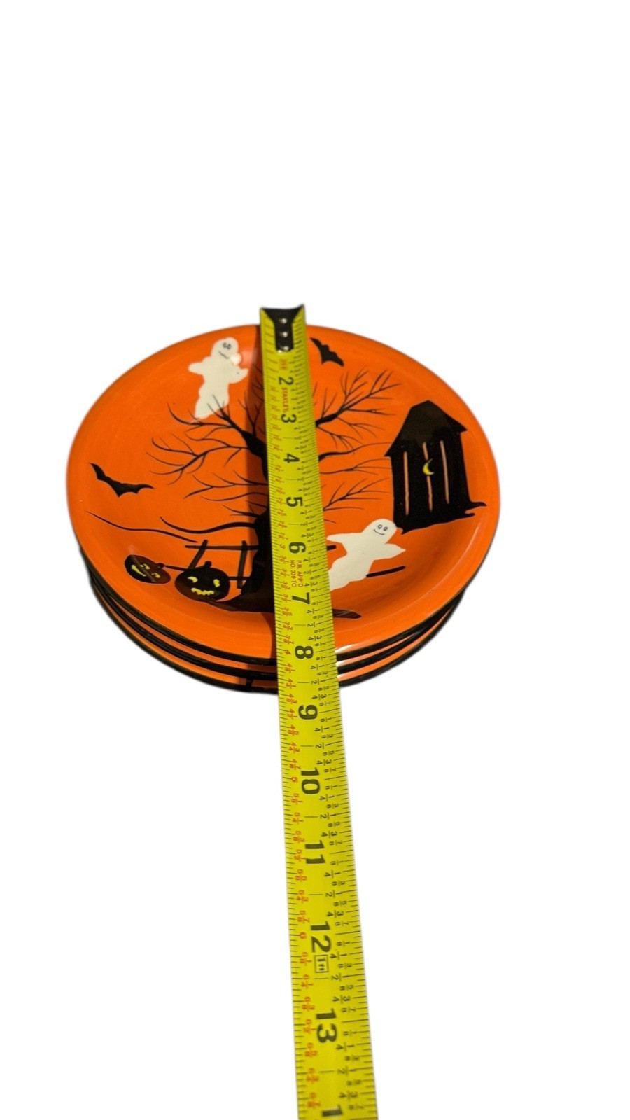 Set of 4 Sakura Haunted Hideaway Halloween Plates 8” Orange Cats Ghost Pumpkins