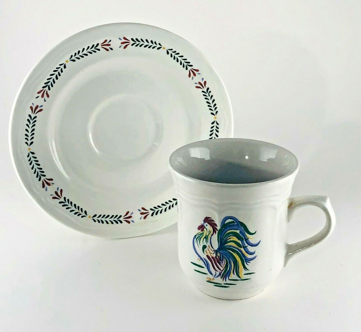 Vintage SUNRISE ROOSTER by Century Stoneware Oven Freezer Safe Laurel Trim