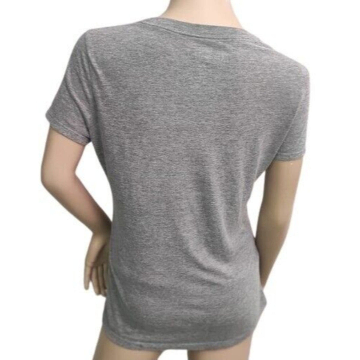 Aeropostale T-Shirt Heart Embellished Sequins L Gray Short Sleeves Crew Neck Top