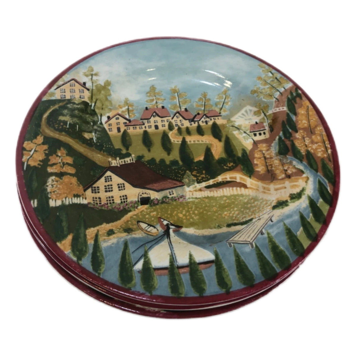 Block COUNTRY VILLAGE  Set of 4 Salad/ Dessert Plates by Gear 1995