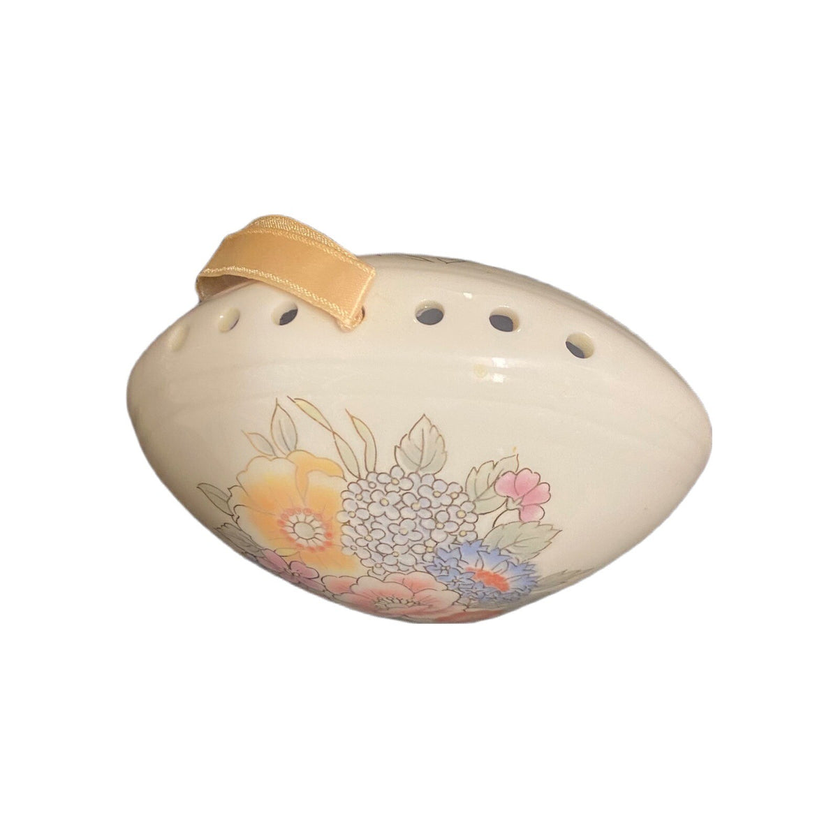 Vintage Ceramic Potpourri Pomander Freshener Floral Fragrance Seashell Shape