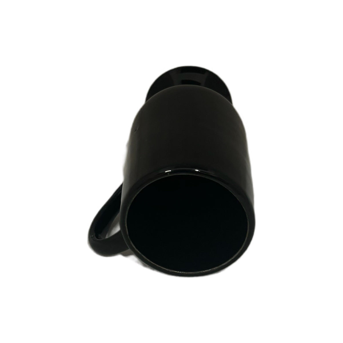 Irish Pedestal Mugs Irish 2-Footed Cups Black Ceramic Coffee Tea Drinkware