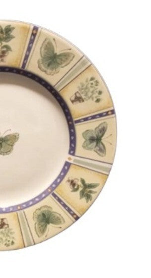Gibson Designs SPRING MONARK 4-Rim Soup Bowls 8 1/2" D Butterfly Plant Panels