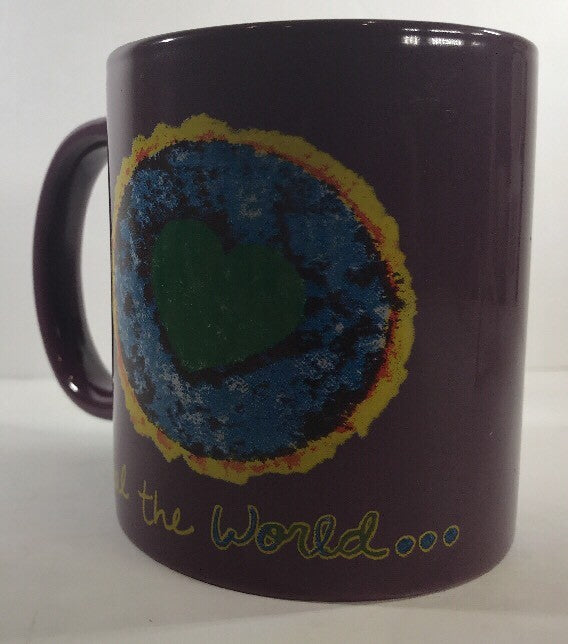 Penzeys Spices Ceramic Coffee Mug /Cup "Heal the World" "Cook Dinner Tonight" 