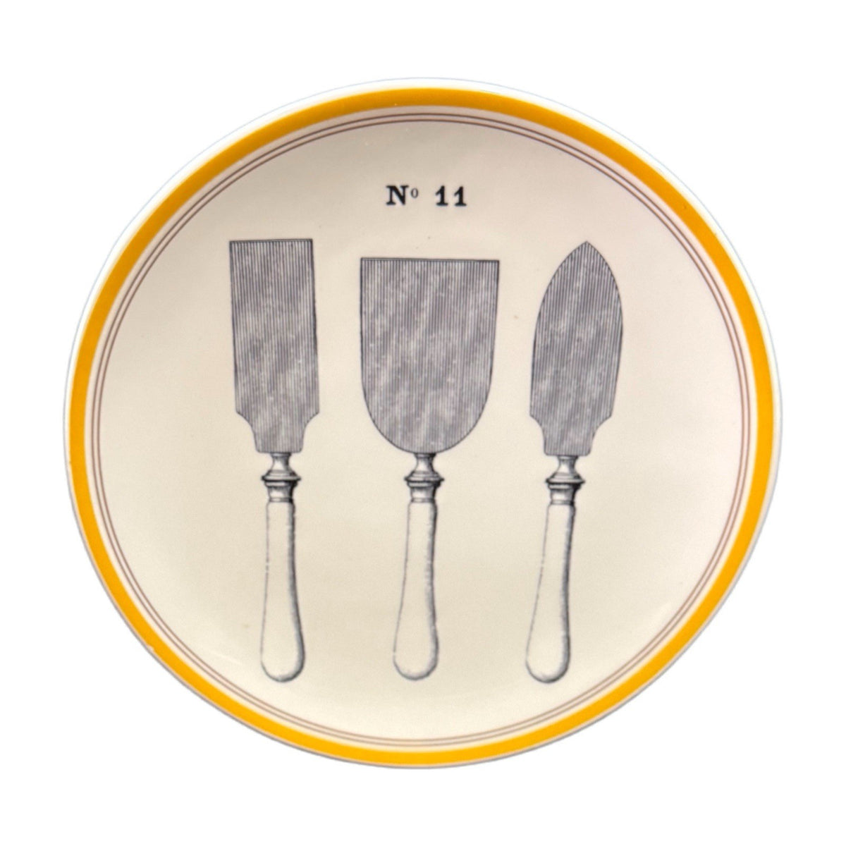 Williams-Sonoma Antique Illustration Plate No. 11 Yellow Border 8.25” 2012