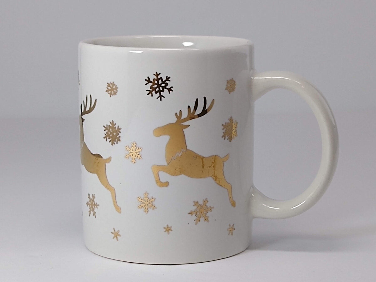 Studio Nova Mug GOLDEN CITY  White Gold Tea Cup Christmas Glassware Collection