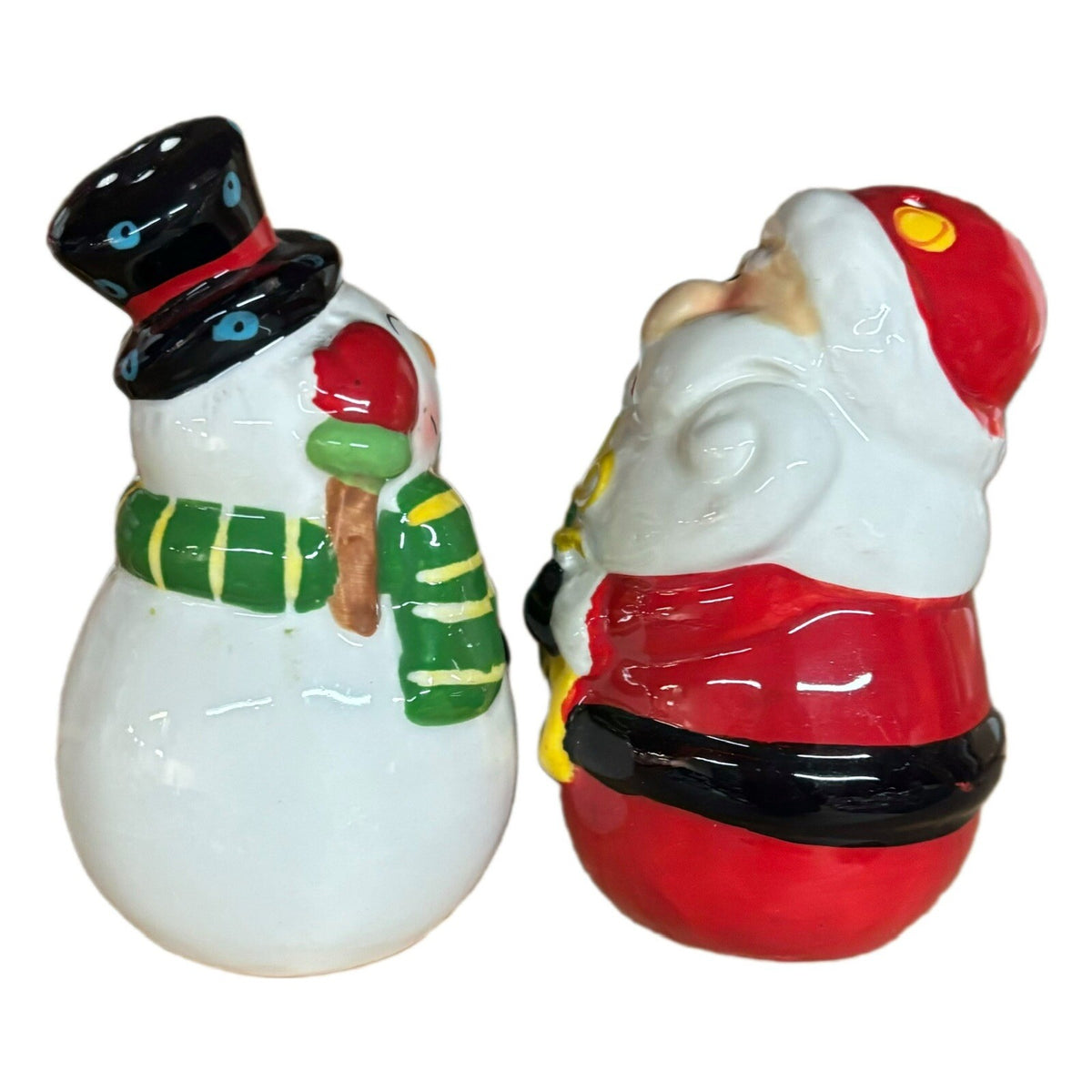 Santa Claus And Snowman Ceramic Salt & Pepper Shakers