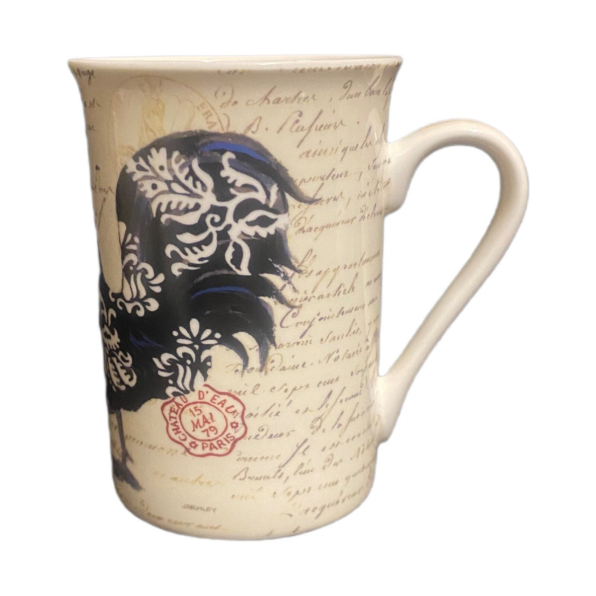 JASON Damask Rooster Mug Fine Bone China Coffee Tea Cup