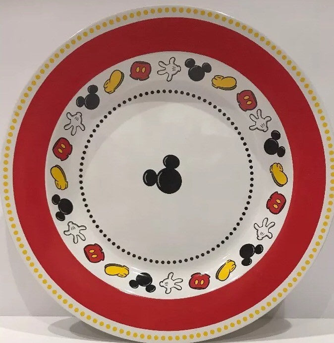 Disney Parks Mickey Mouse Ceramic Serving Bowl Red Salad Pasta Popcorn 11.5”