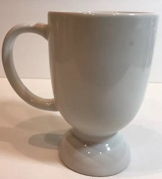 HAUSENWARE Pedestal Mug Initial B Ceramic Tea Coffee Cup Off White Monogram