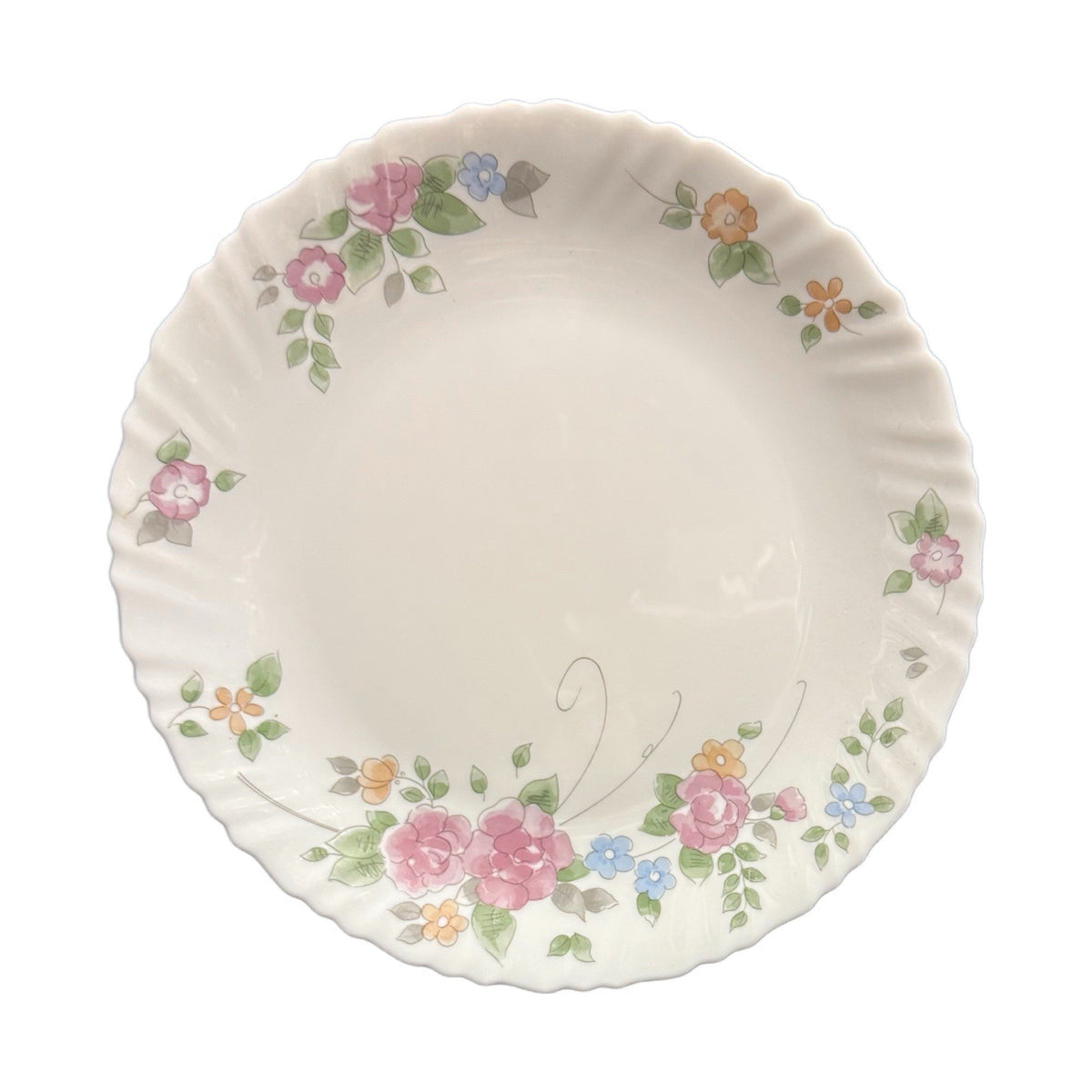 Arcopal France Rosalie 11” Dinner Plates Set of 2 Pink Floral Vintage Opalware