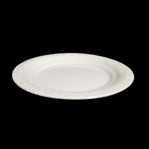 Gibson Designs IMPERIAL BRAID Salad Plate 7 3/4" D White Rope Dots Embossed Plat