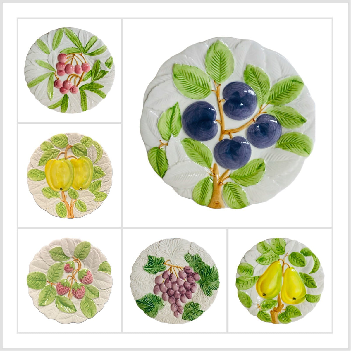 Stafford FRUIT DU JOUR Salad Plate Hand-Painted 1987 Dessert Collection 8 1/8"D