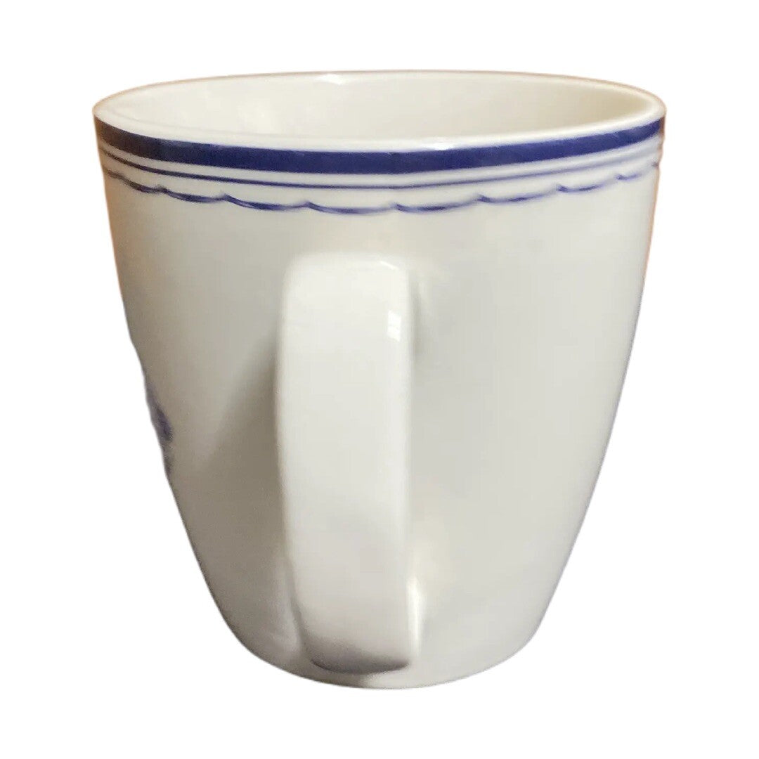 Culinary Arts Bon Appetit Mug Blue White Coffee Cup The Art of Entertaining 14oz