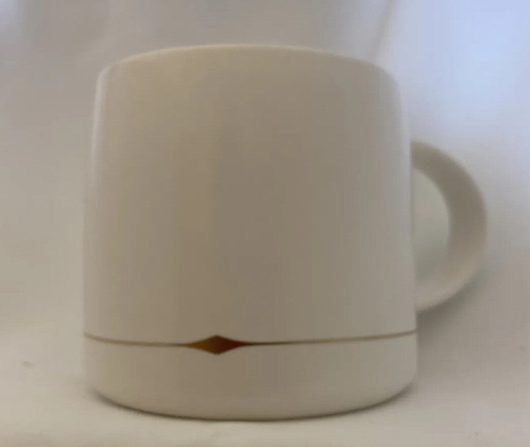 Rare AMY HAMLEY Mug Magenta 24KT Gold Ring Trim White Ceramic Coffee TeaCup 13oz