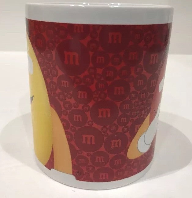 M & Ms Ceramic Coffee Mug Red Yellow Candy Character Licensed Product Tea Cup