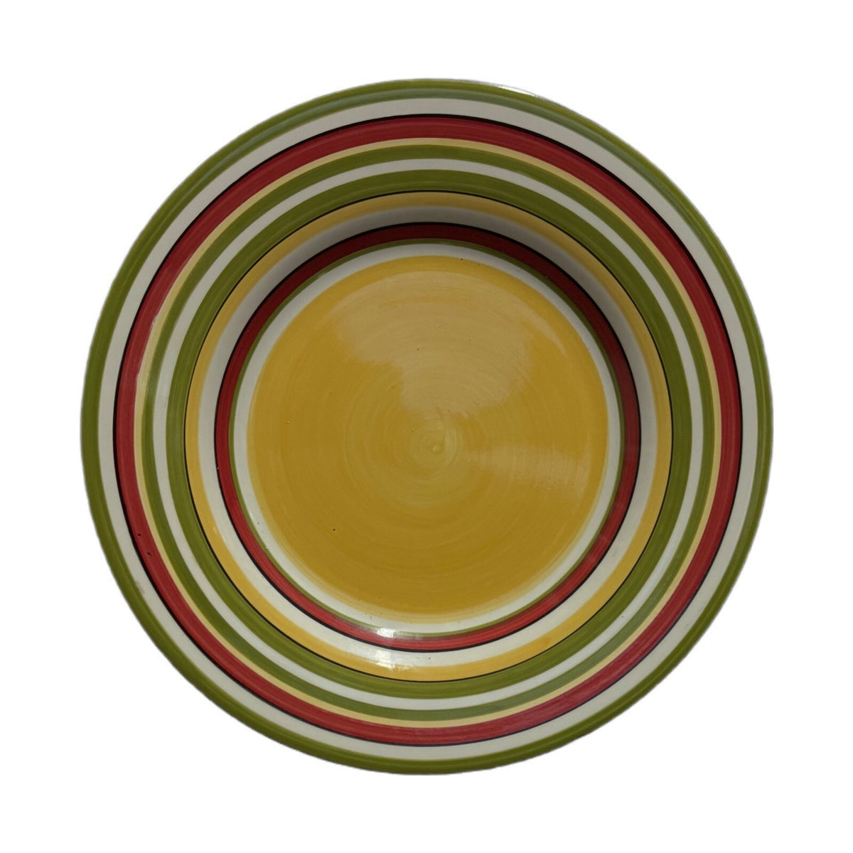 Tabletops Gallery RAFEAL ROOSTER 4-Dinner Plates Stripes Hand-Painted Dinnerware