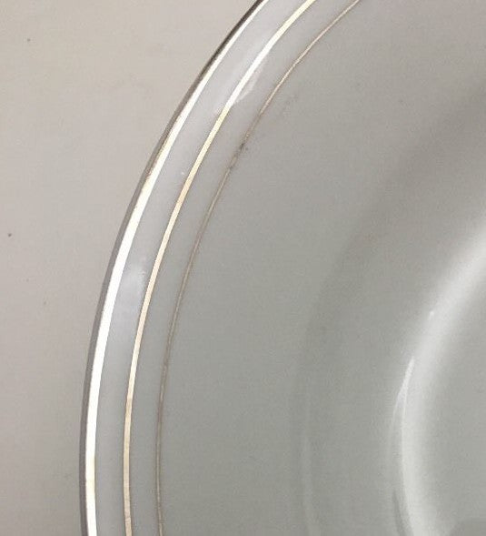Compton Fine China 4-Coupe Soup Bowls 7 7/8" D Pasta Dish Triple Platinum Rings
