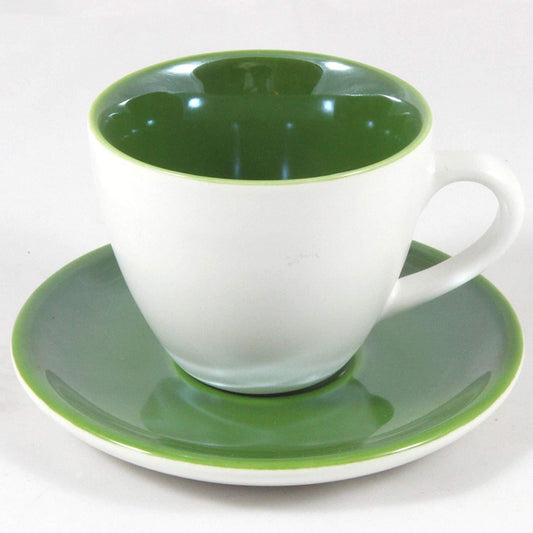 7 Sets Starbucks 2005 Espresso Cup & Saucer 3 oz White Green Collectible