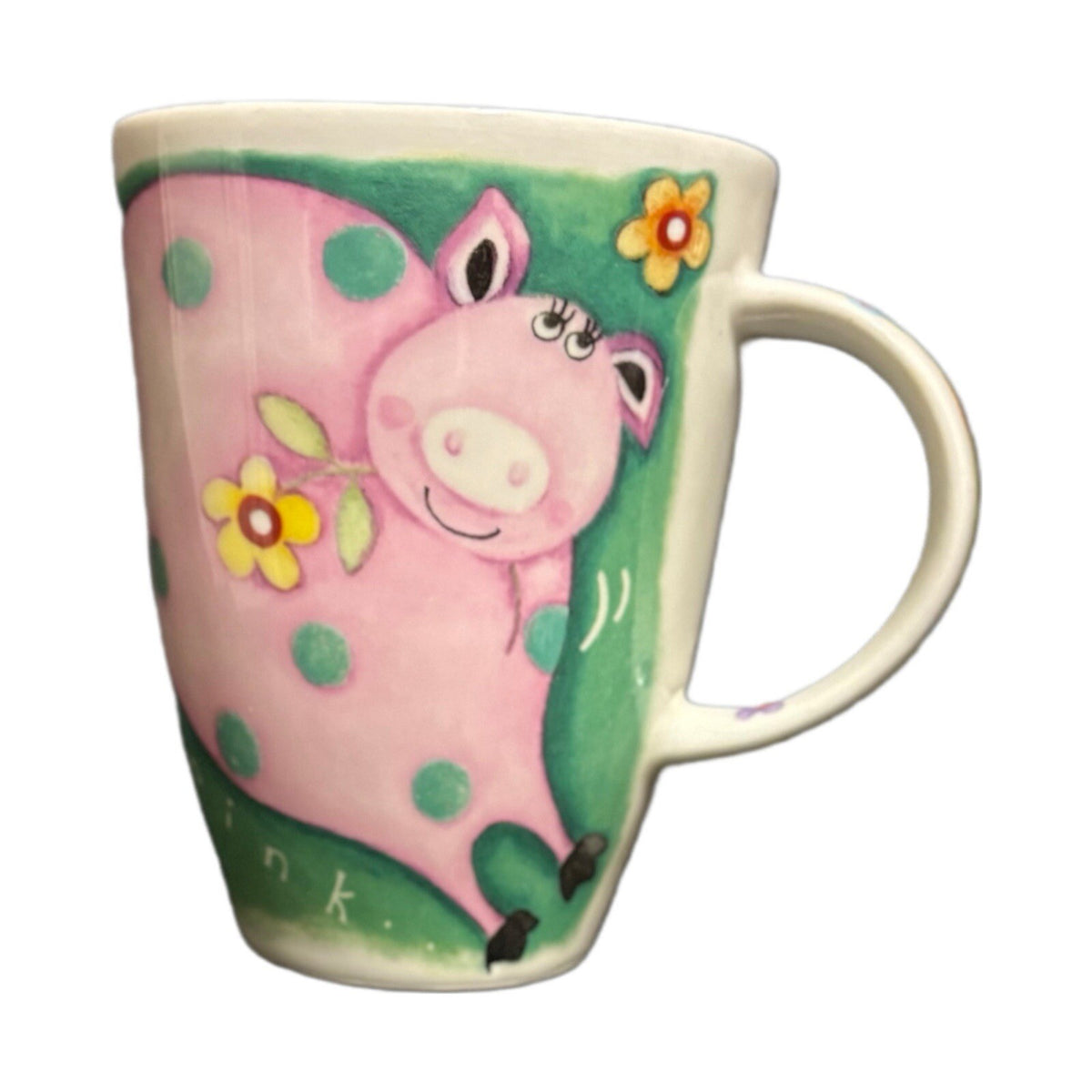 Roy Kirkham 4-Mugs COUNTRY CAPERS Farm Pig  Birds Floral OINK Bone China England