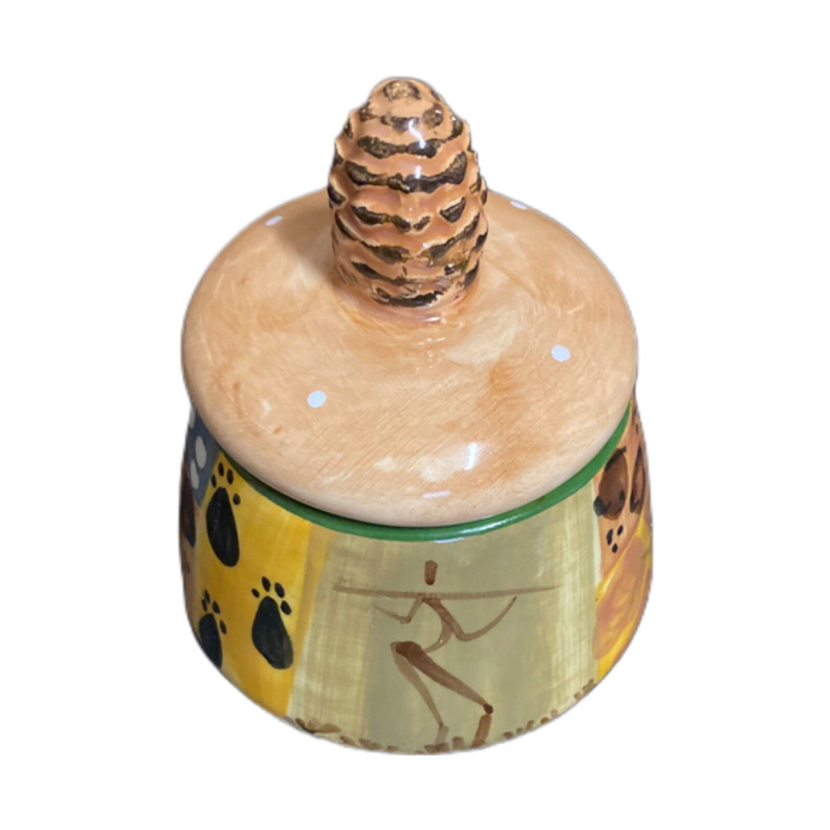 JULIAN KEYSER Handmade Sugar Bowl & Lid South Africa Hand Painted Ceramic Dish